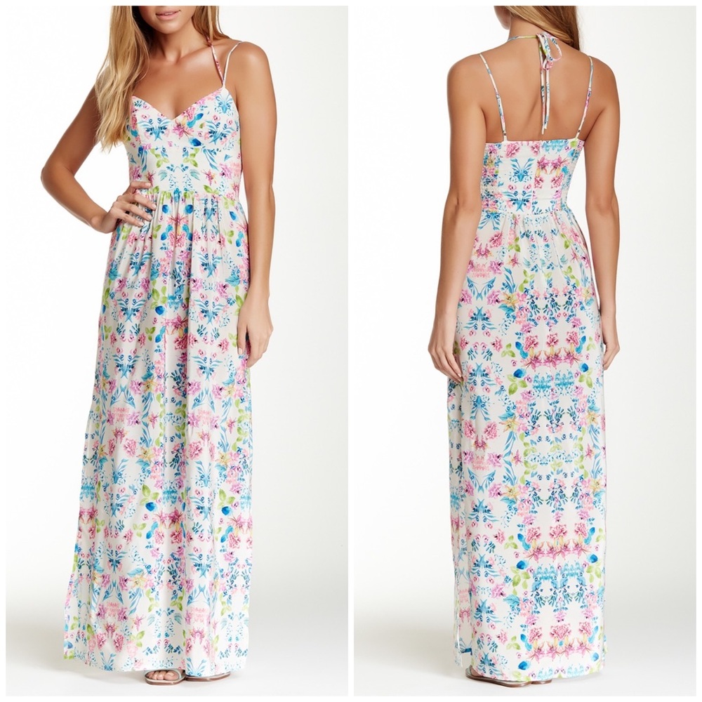 Amanda Uprichard Floral Print Silk Maxi Dress